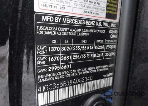 2008 Mercedes-Benz R 350 4Matic z USA, uszkodzony, nr VIN 4JGCB65E38A082340